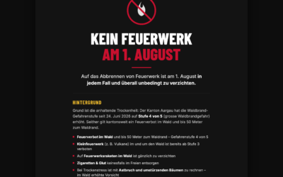 ⚠️ Dringende Empfehlung – Kein Feuerwerk am 1. August